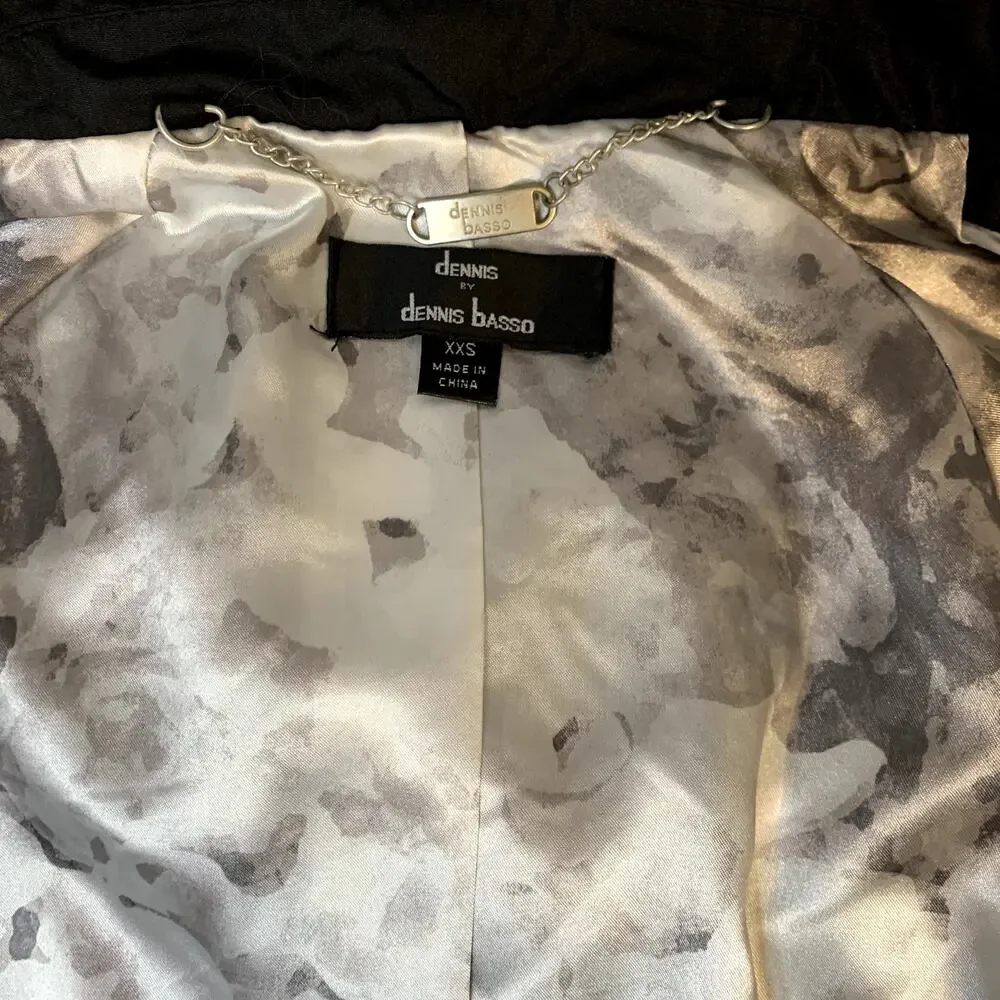 Dennis Basso Anorak Jacket water resistant w/detachable hood, Black Size XXS - Picture 10 of 10